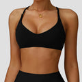 Women Sports Bra High Support Women Gym Underwear Push-up Back Cross Yoga Crop Top Running Workout Fitness Pilates Solid Color
