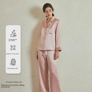 30 Momme Heavy Silk Pajama Set Women  Sleepwear Luxury Autumn Winter Warm Long Sleeve Nightwear Gift Two Piece Suit