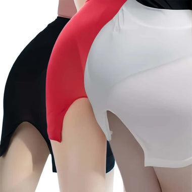 Fashion High Waist Bodycon Wrap Hips Skirt Solid Color Black Ultra Thin See Through Sexy Mini Short Skirts for Woman Club Wear
