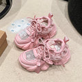 Popular Hollow-Out Dad Shoes for Women, Super Trendy, Breathable, Versatile, Thick-Soled Platform Casual Sneakers