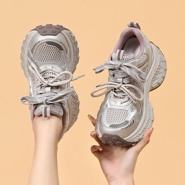WomenS Chunky Sneakers WomenS Retro Chunky Sole Sneakers Casual Lace Up Sport Shoes Multi Colors Comfortable Platform Walking Footwear For Ladies