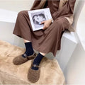 Designer Women Warm Fur Flats Shoes Vintage Fashion Shallow Belt Buckle Spring Autumn Ladies Comfort Loafers Shoes