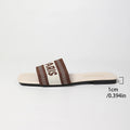 Fashion Mixed Colors Letter Flat Slippers Women Plus Size Light Square Toe Casual Slippers Comfort Soft Sole Anti Slip Slides