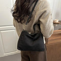 Large Capacity Shoulder Bag Suede Adjustable Strap Crossbody Bag Zipper Women's Handbag Commuting ﻿