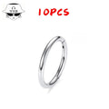 Titanium Nose Piercing 1/10Pcs F136 Titanium 16G/18G CZ Wholesale Side Prong Set Half Circle Cubic Zircon 6/8/10/12mm Hoops Nose Cilcker Conch Piercing