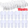 2/10pairs 2026 White Hotel Slipper Unisex Disposable Slippers for Home Guests Non-Slip Bathroom Spa Slippers Shoes for Men Women