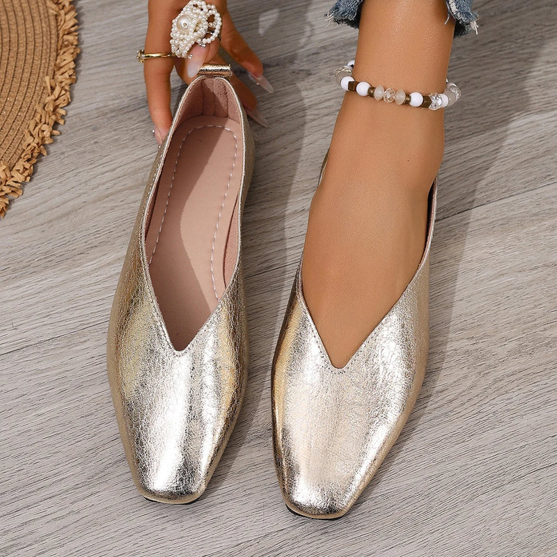 Plus Size French Style Gentleman's Shoes One Step Shallow Square Toe Shoes Versatile Comfortable for Commuting Adults in Summer