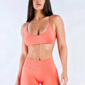 HISTELLO Impact Sports Bra Women Open Back Fitness Top Removable Pads Gym Moisture Wicking Workout Wear Running Pilates Yoga Bra