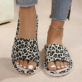 Linen Leopard Women's Slippers House Flats Spring Summer Designer Woman Shoes Trend Hemp Indoor Slides Ladies Soft Sole Open Toe