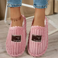 Autumn Winter Corduroy Home Slippers Women Lightweight Soft Sole Warm Cotton Slides Woman Indoor Non Slip Floor Shoes Plus Size