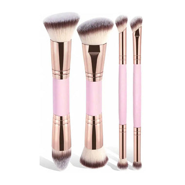 Makeup Set Brushes 4pcs Basic Makeup Brushes Set With Box Dual-ended Foundations Powder Blush Details for Eyeshadow Brushes Beginner Travel