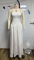 Floral Print Sling Long Dress Women 2026 Summer Slim Sleeveless Backless Maxi Dresses Female Holiday Beach Party Gown Vestidos