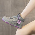 Women Winter Sneakers Women High Top Genuine Leather White Sneakers 2026 Autumn Winter New Hot Korean Versatile Fleece Lined Thick Platform Casual Spo