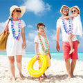 Party Hawaiian Garland 1-150Pcs Hawaiian Leis Bulk Hawaiian Flower Wreath Necklace Artificial Garland for Luau Party Birthday Decorations Supplies