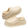 Warm Plush Waterproof EVA Indoor Slippers For Women Winter Soft Thick Bottom Non Slip Home Slippers Couple's Furry Slides