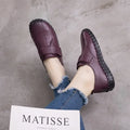 Genuine Leather Shoes For Woman Autumn Flats Female Hook Loop Orthopedic Shoes Big Size 42 Women's Loafers Ladies Blue Moccasins