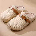 Thick Warm Long Plush EVA Slippers for Women Winter 2026 Lightweight Outdoor Mules Shoes Woman Non Slip Flats Fur Slides Clogs
