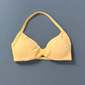 NCOYOE Women Halter Sports Bra V-Neck Padded Yoga Bra Removable Cups Butter Soft Seamless Workout Gym Fitness Activewear Top