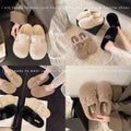Soft Footbed Teddy Fur Mule Clogs for Woman Winter Warm Plush Slide Sandals Ladies Brand Design Fluffy boken Shoes