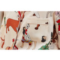 Christmas Dogs Print Women's Pajamas Set Silk Like Thin Two Pieces Long Sleeve Full Length Trousers Sleepwear Lounge 39927