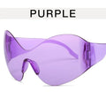 Retro Rimless Oversized Sunglasses Women Fashion Luxury Big Frame One Piece Gradient Sun Glasses Retro Classic Shades UV400
