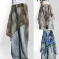 High Waist Lace Midi Skirt Side Slit Y2K Streetwear Lace Drawstring Skirt Harajuku See Through Lace Long Skirt Hip Scarf
