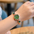 Versatile Rhinestone Quartz Watches Diamond Studded Watch Strap with Adjustable Bracelet Women Wristwatch Wrist Decoration Gift