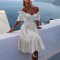 Summer Dresses For Women Trendy Boho Sundresses Sexy Off Shoulder Cocktail Party Dress Hollow Out Vacation Dress Vestidos