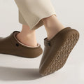 Winter Waterproof Clogs Men Women Cozy Plush Liner Soft House Slippers Thick Cushion Sole Anti Slip Indoor Outdoor Daily Shoes
