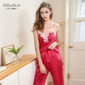 ZVAQS 100% Real Mulberry Silk Pajamas Sets Woman Sexy Night Wear Female Tank Tops and pants Summer Loungewear Women 2026 Pijama