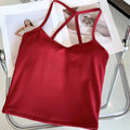 Women's Sports Bra Women's Slim Fit Nude Sports Bra Yoga Fitness Vest Skin Friendly Pilates Top Beautiful Back Design Suspension Yoga Fitness Top