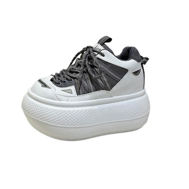 Spring Autumn Woman Platform Dad Sneakers Thick Sole Lace Up Chunky Casual Shoes Female Streetwear Outdoor Fashion Footwear