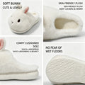 Cute Brown Bunny Plush Slippers Women Winter Warm Rebound Soft Sole House Shoes Indoor Fuzzy Non-Slip Comfortable Home Footwear