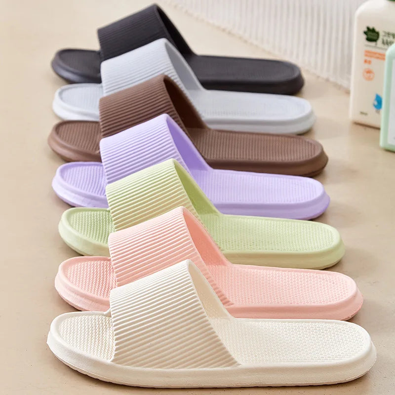 Summer Women Fashion Home EVA Slippers Adults Non-slip Shower Sandals Men Indoor Solid Colors Soft Slides Couples Beach Shoes