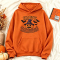 Happy Halloween Hoodie Women Witch Hat Pumpkin Graphic Sweatshirt Spooky Season Long Sleeve Casual Loose Pullover Warm Tops