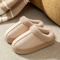 Fashion PU Warm Women Winter Slippers Boot Couple Indoor Outdoor Anti-slip Snow Boots Men Leisure Home Shoes