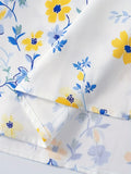 Printed Design Four Seasons Blue Yellow Printed Pattern Holiday Style Half Skirt