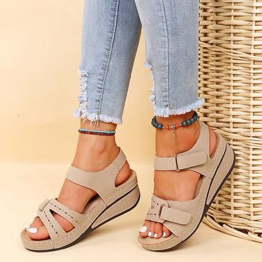 New Summer Trend Women Sandals Soft Bottom Wedge Heels Sandals Women Platform Sandalias Mujer Elegant Wedges Shoes for Women