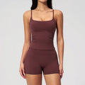 Women Sports Summer Yoga Set 2 Pieces Women Tracksuit Workout Clothes Sports Outfits High Waist Shorts Fitness Sports Suit Female Gym Clothes