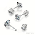925 Sterling Silver Gold White/Black/Color Zircon Stud Earrings For Women Fashion Jewelry Party Wedding Accessories