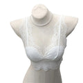 New White Lace Bras Deep V Neck Gathered Design Bra without steel ring No Steel Ring French Lace Lingerie for Everyday Wear