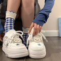 Women Sneakers Platform Casual Shoes Lace-up Breathable Star White Shoes Retro Running Shoe Outdoor Height Increase Women Shoes