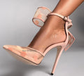 Pure White Lace Butterfly Knot Patterned Thin Heeled Pumps Pointy Toe High Heel Women's Shoes Celebrity Ladies Stilettos Party