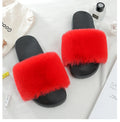 Women Slippers Faux Rex Rabbit Fur Slippers Slides For Women Luxury Designer Sandals On Summer Furry Slippers Flip Flops Shoes Plus Size Shoes
