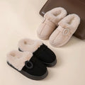 Women's Cotton Slippers 2026 New Winter Half Bag Heel with Plush Thick Sole for Indoor Home Warmth and Fashion Cotton Shoes
