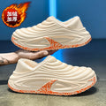 2026 Winter Warm Plush Lined Slippers Unisex Dual-Wear Adjustable Back Strap Thick EVA Sole Flat Indoor and Outdoor Shoes