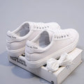 Women's Vulcanize Shoes PU Leather White Shoes New Fashion Platform Shoes Solid Color Casual Shoe Classic Women Sneakers Zapatos
