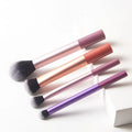 4PCS Gradient Pink-Purple Makeup Brush Set with Beauty Sponges Ultra-Soft Bristles Ideal for Full Face Makeup Gift