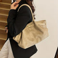 Tote Bag Vintage Suede Shoulder Bag for Women, Minimalist Large Capacity Tote Bag, Elegant Retro Shoulder Purse for Daily Dating Travel