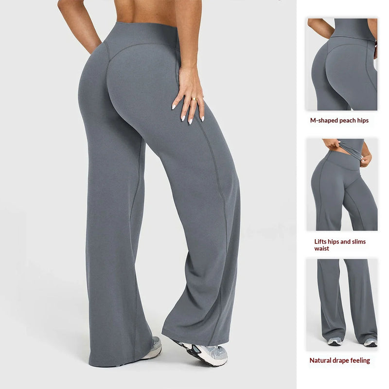 Yoga Pants for Women High Waisted Straight Leg Yoga Pants for Women, Naked Feeling Butt Lifting Loose Fit Workout Trousers, Slimming Gym Pants
